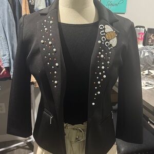Black Embellished Women's Jacket